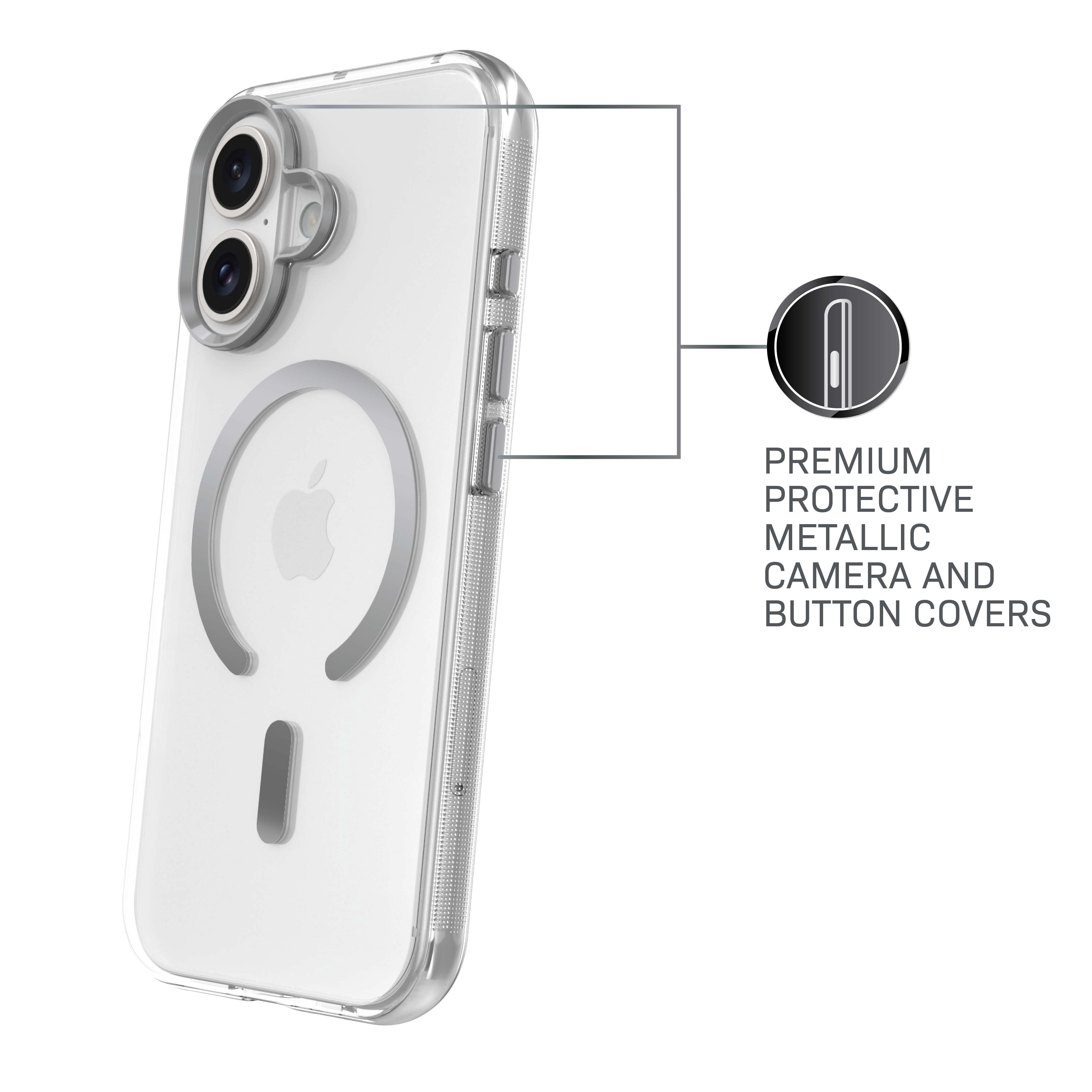 Body Glove Reflector Phone Case for iPhone 17, MagSafe Compatible - Clear/Silver