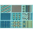 thumbnail image 1 of Ahgly Company Machine Washable Indoor Rectangle Transitional Turquoise Green Area Rugs, 3' x 5', 1 of 7