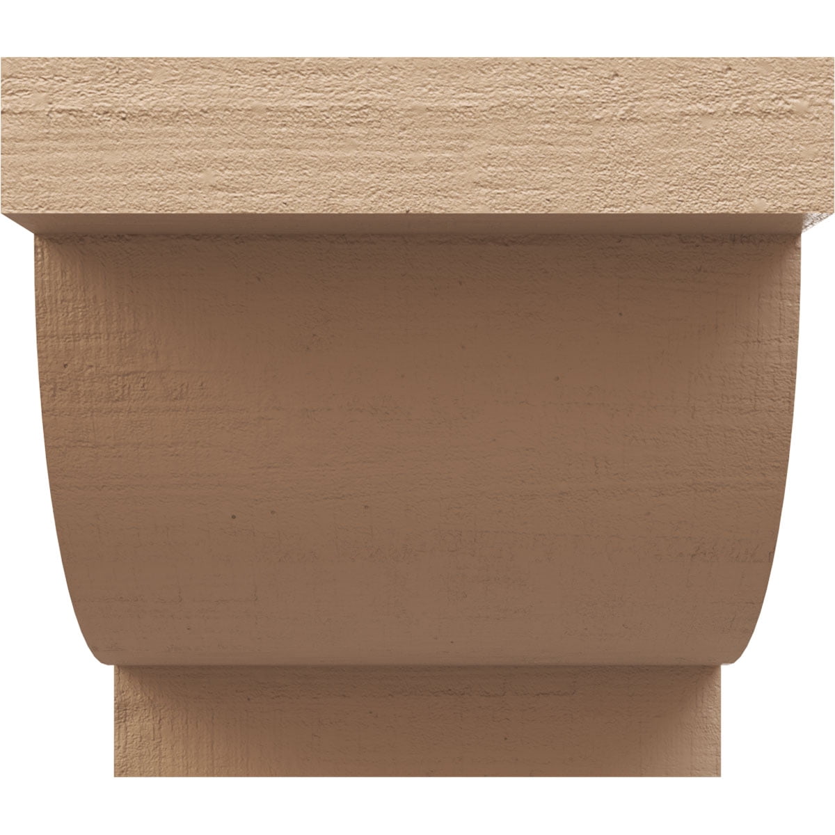 6"W x 6"D x 6"H Wide Alpine Rough Cedar Woodgrain TimberThane Corbel, Primed Tan