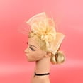 thumbnail image 2 of Diadema de y Malla de Mujeres Decoración de cabellero de de Cóctel de Noche champán Soledad Lady Headband, 2 of 10