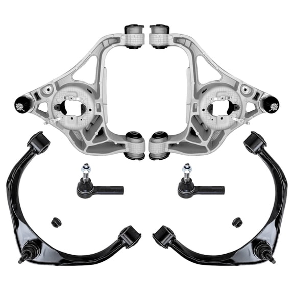 Detroit Axle - RWD 6pc Front End Kit for 2013-2018 Ram 1500, 2019-2024 Ram 1500 Classic, 4 Lower & Upper Control Arms with Ball Joints 2 Outer Tie Rods Replacement