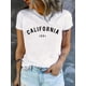 thumbnail image 1 of Camiseta de cuello redondo con estampado de California 1991, informal, de manga corta para primavera y verano, para mujer, para adultos, hombres, mujeres, adolescentes, jóvenes, deportiva, informal., 1 of 5