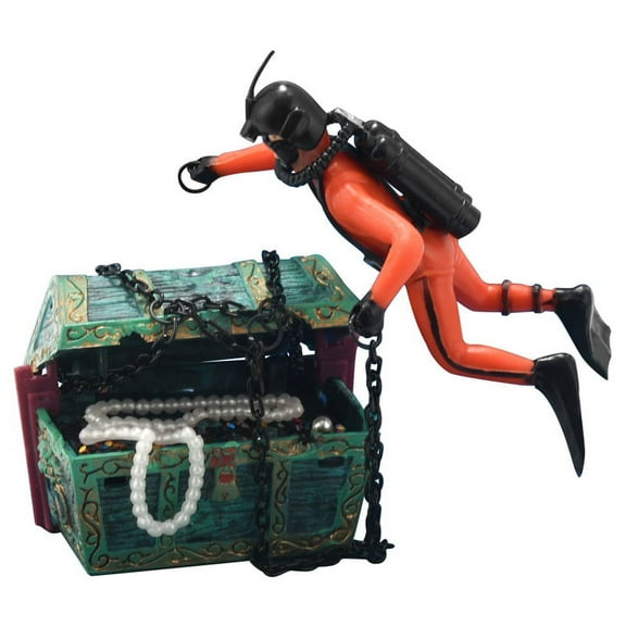 treasure Diver Decoration for Aquarium Fish Tank orange