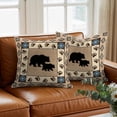 thumbnail image 3 of Retro Southwest Bear Throw Pillow Cover Classic Brown Retro Art Cotton Linen Cushion Cover Throw Pillow Case with Invisible Zipper for Couch Sofa Bed Chair Car 16x16 Inch, 3 of 9