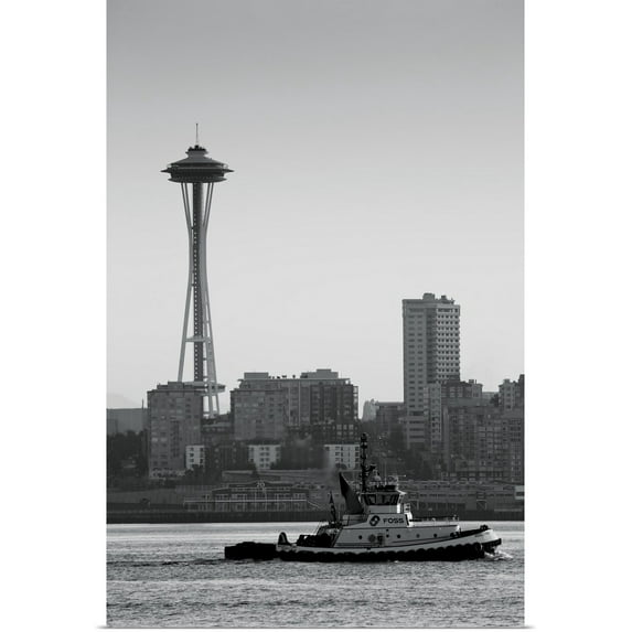 Great BIG Canvas | "BW Space Needle IV" Art Print - 32x48