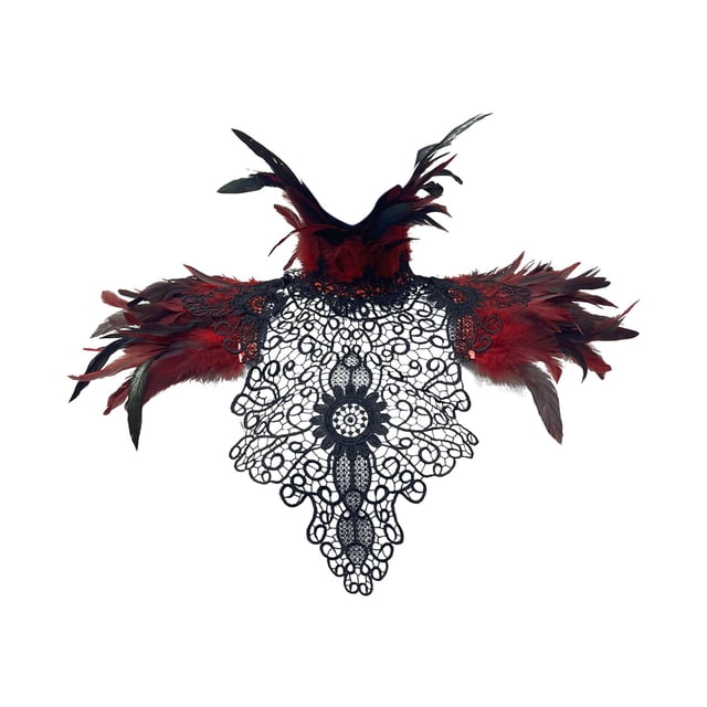 Chal de plumas artificiales para disfraz de Navidad, capa para vestir, regalo de Navidad Rojo Yuyangstore Capa chal mujer