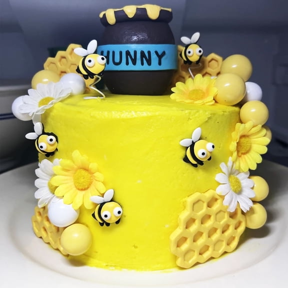 Bumble Bee Cake Decoration Bear Baby Shower Cake Decoration ith Bee Daisy Sunflower Bee Party Favors Supplies