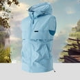 thumbnail image 2 of BiZtdJrK Men's Workout Hooded Vest Lightweight Running Ahtletic Outerwear Vests Stand Collar Zip Up Sleeveless Gym Jackets with Pockets Sky Blue XL, 2 of 4