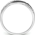 thumbnail image 3 of Sterling Silver Ss Rh Plated White Night Black & Diamond Ring (Size 8) Made In India qr5433-8, 3 of 6