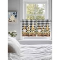 thumbnail image 3 of Gnomes Sunflowers 2 Panel Kitchen Curtains for Small Windows, Pastoral Botanical Black White Plaid Wooden Bathroom Tier Curtain, Short Window Treatment for Bedroom/Living Room 55"x36", 3 of 6