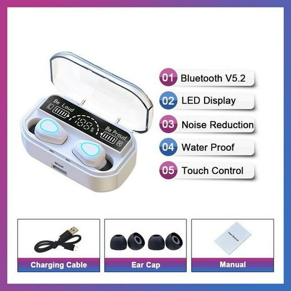 Tws Bluetooth 5.2 Earphones 3500mah Charging Box Wireless Headphone 9d Stereo Noise Reduction Waterproof Headsets With Mic - Earphones & Headphones -