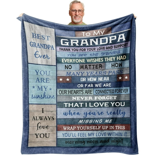 LHSHID Fathers Day Grandpa Gifts from Grandchildren Blankets Birthday Gifts for Grandpa Best Gifts for Grandpa Birthday Gifts Papa Gifts Throw Best Grandpa Gifts Idea 40"x50"