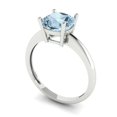 thumbnail image 2 of 2 ctw Solitaire Anniversary Ring for Women | Cushion Cut Natural Aquamarine | Hyperallergenic Solid 18K White Gold, 2 of 5