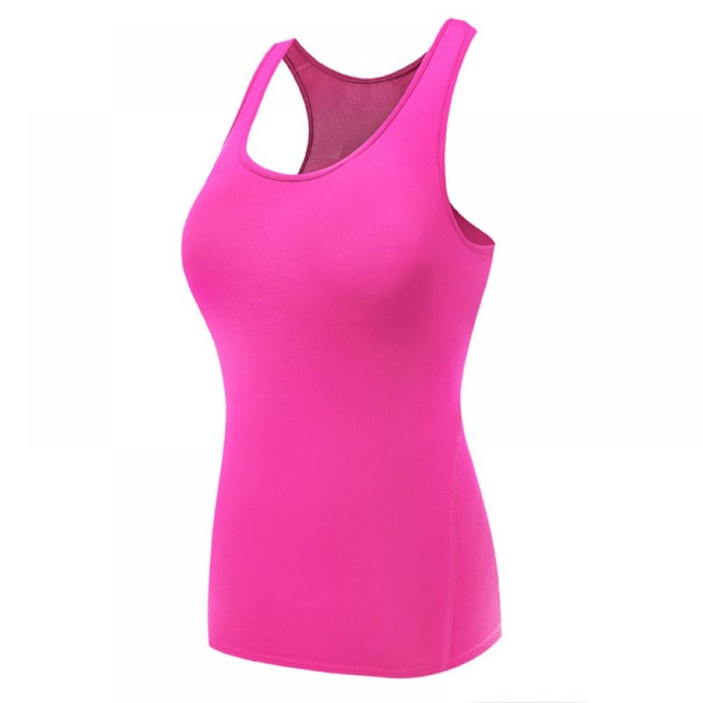 Women's Compression Tank Top, Workout Running Yoga TShirt Women Sports Fitness Vest Quick