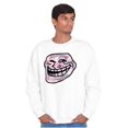 thumbnail image 5 of Troll Face You Mad Meme Big Smiley Sweatshirt for Men or Women Brisco Brands M, 5 of 6