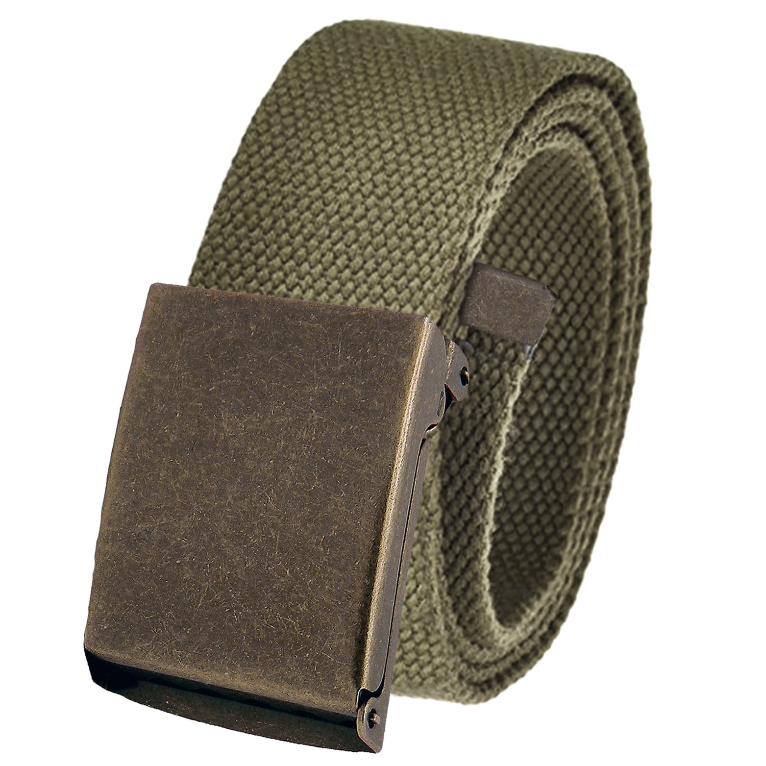 Cut to Fit Men's Golf Casual Belt Antique Brass Flip Top Buckle 1.5