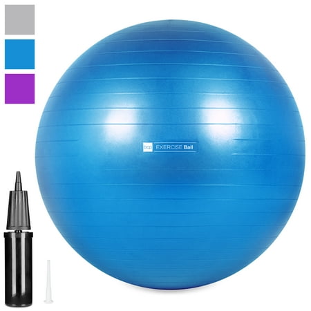 BCP 65cm Anti-Burst Yoga Exercise Ball, Blue (Best Exercises For V Taper)