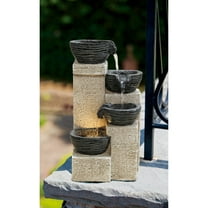 Stacking Bowls Fountain With Warm White LED Lights