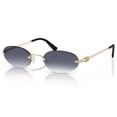 thumbnail image 1 of Gafas deSol TYA Retro Ovaladas Pequeñas Sin Montura UV400 para Mujeres y Hombres, 1 of 9