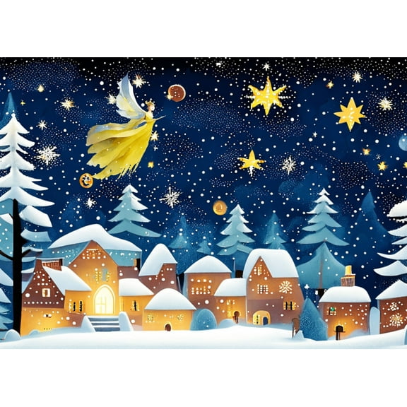 Nebula Voyager, Starry Night Magic, Snowy Night of Love and Peace, Harmonic Boxed Holiday Cards (Christmas Cards, Greeting Cards)