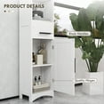 thumbnail image 6 of Farmhouse Narrow Bathroom Storage Cabinet with Recessed Drawer, Tall Slim Storage Cabinet with Barn Door, White, 6 of 9