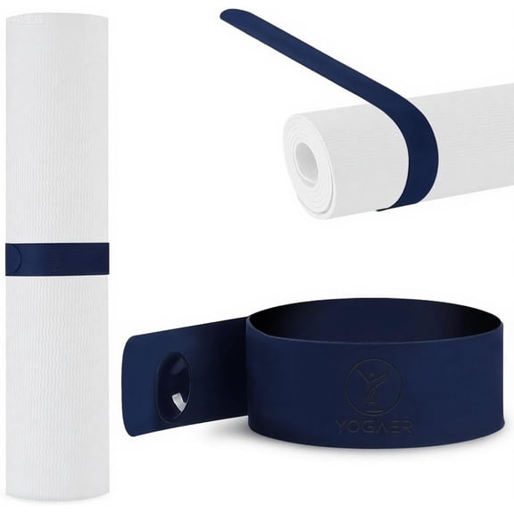 25" Yoga Mat Strap | Slap Band Holder for Carrying and Storage Mats | Rolled Scrunchie Yoga Essential Accessory