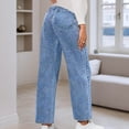 thumbnail image 5 of Maternity Jeans for Women Stretch Denim Pants Comfortable Belly Support Wide Leg Trousers Casual Outfit BU1 L, 5 of 6
