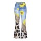thumbnail image 4 of ICHUANYI Clearance Womens Elastic Waist Stretch Buttons Printing Thin Stretch Skinny Pants Trousers(Yellow, M) ICHUANYI WER2023081001621, 4 of 8