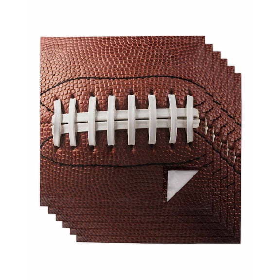 American Football Laces Cloth Napkins Set of 6 Reusable Dinner Napkins, Classic Rugby Sports Cocktail Napkin Washable Table Napkins for Wedding/Holiday Party/Baby Shower 20"x20"