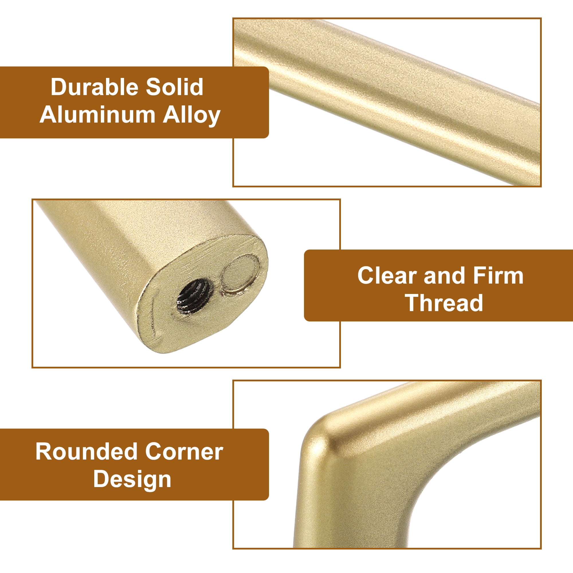 Unique Bargains Durable Aluminum Alloy Cabinet Pulls for Kitchen Applications 5" Gold