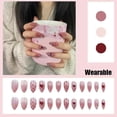 thumbnail image 3 of Uñas postizas HUOGUO Pearl Wear Long Fashion con pegamento, 24 unidades, 3 of 3