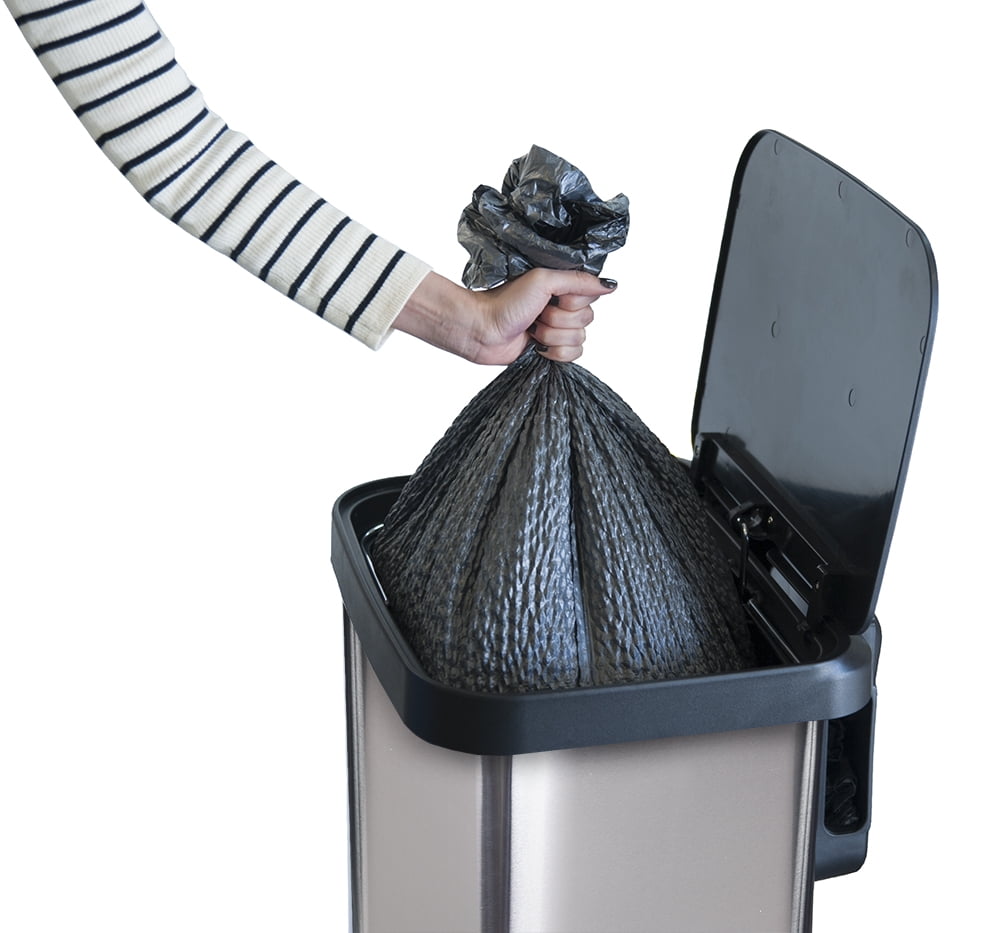 Glad 13 Gallon Stainless Steel Step Trash Can