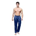 thumbnail image 2 of Tony & Candice Pantalon de Pyjama en Satin pour Hommes, Bas de Pyjama Longs (Large, Bleu Nuit), 2 of 4