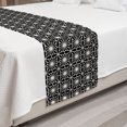 thumbnail image 2 of Mosaic Bed Runner, Oriental Style Geometric Moroccan Folk Pattern in Symmetry Traditional, Decorative Accent Bedding Scarf for Hotels Homes and Guestrooms, Queen, Charcoal Grey Off White, by Ambesonne, 2 of 2