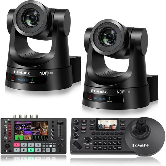 FoMaKo 1080P 20x NDI Camera Bundle Black(BN202   M4)