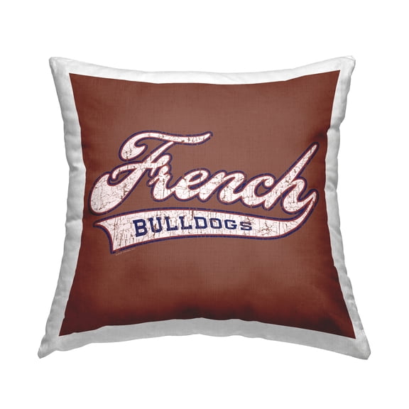 Stupell Industries French Bulldog Varsity Decorative Printed Throw Pillow Design by Spirit Animals/Life Is High.