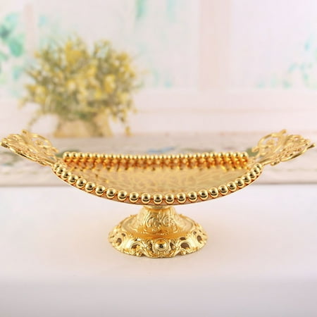 

USHOBE 1Pack Decorative Plate Food-Grade Material Alloy Fruit Dish For Wedding 11.8x4.7x3.3in