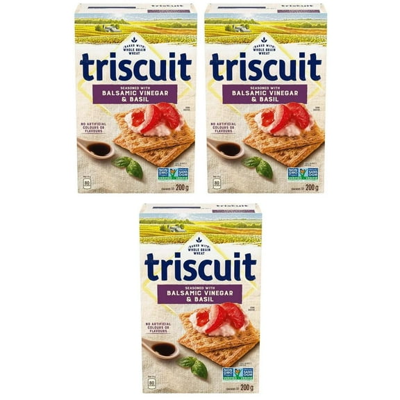 Triscuit Balsamic Vinegar and Basil Crackers, 200g (3 Pack)