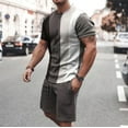 thumbnail image 2 of Cathalem T Shirt Shorts Gym Set Men Men's Shirt and Shorts Set Summer Outfits 2 Piece Shorts Tracksuit Fashion Casual Short Sleeve Suit(Gray,XL), 2 of 4