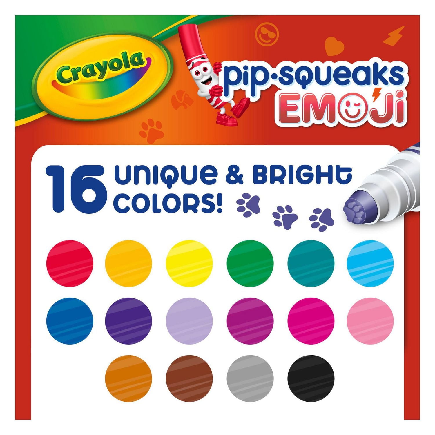 Crayola Emoji Washable Stamper Markers, 16 Count, Emoji stamp markers