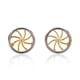 thumbnail image 1 of Aretes de oro 14k GIALLO Broquel Rueda de oro amarillo brillante y oro blanco brillante con circonia, 1 of 4