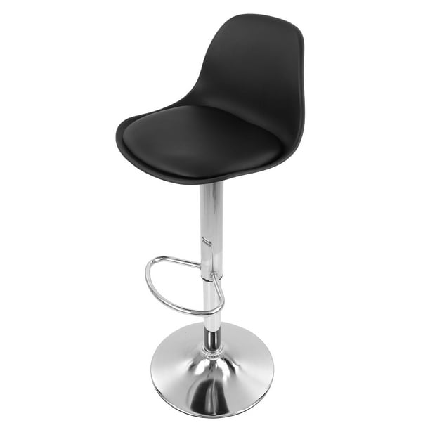 Silla de Bar Giratoria Gaon con Reposapiés y Respaldo Medio para Barra o cocina negro 1 pieza GN-BRS01