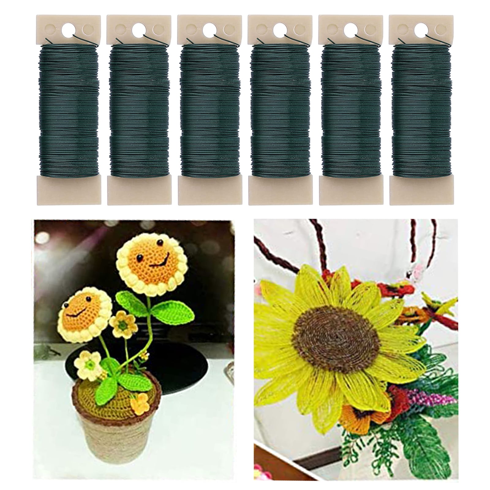 Green Reel Wire Lacquered Florist Rose Wire Roll Floristry Crafts Supplies