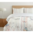 thumbnail image 4 of Ambesonne Butterfly Duvet Cover Set, Pastel Tone Wings Stripes, Queen, Blush Peach Pale Grey, 4 of 4