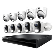 Night Owl Power over Ethernet 24 Channel NVR Security System with 4TB Hard Drive and 10 Wired IP 4K Deterrence Cameras - 5 Bullet 5 Dome