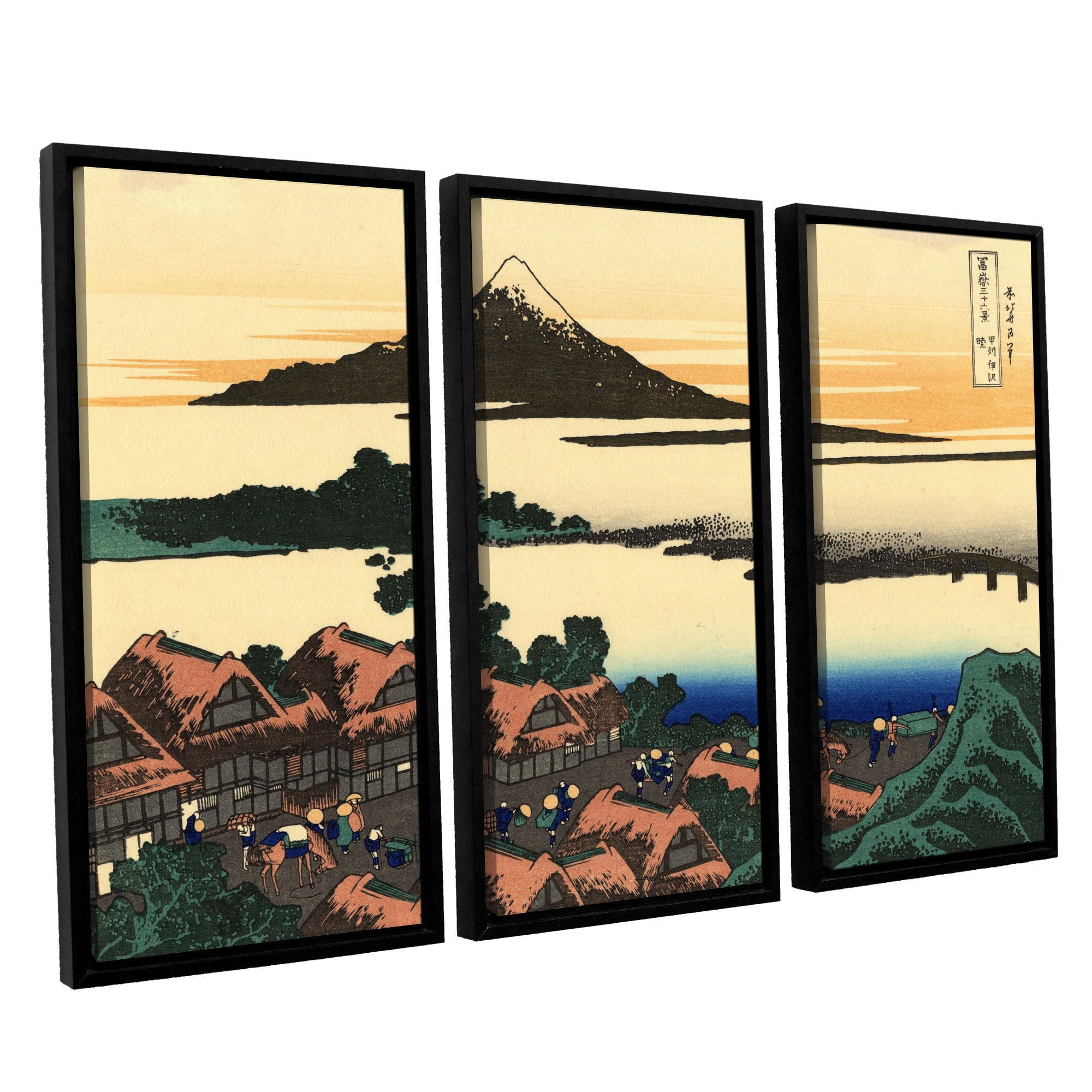 Artwall Katsushika Hokusai Dawn At Isawa In The Kai Province 3 Piece Floater Framed Canvas Set Walmart Com Walmart Com