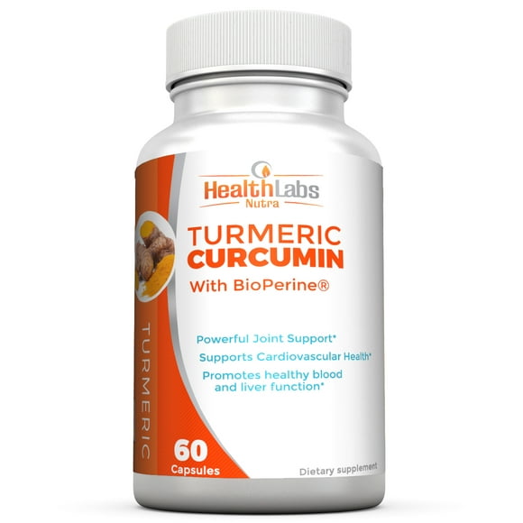 Curcumine de Curcuma avec Biopérine Anti-Inflammatoire Naturelle, Augmentation de la Capacité Antioxydante. (30 Jours d'Approvisionnement) Capsules Végétaliennes