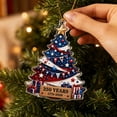 thumbnail image 3 of 250th Anniversary Patriotic Christmas Ornaments, USA Flag Tree Snowflake Snow Globe Holiday Tree Hanging Decor, Commemorative, 3 of 6