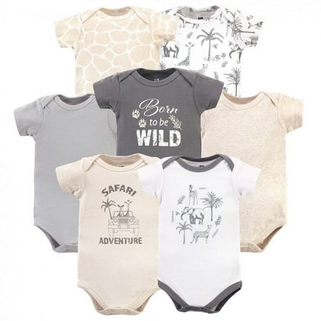 UPC: 0660168584462 | Hudson Baby Infant Boy Cotton Bodysuits  Vintage Safari  0-3 Months