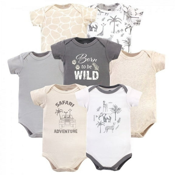 Hudson Baby Infant Boy Cotton Bodysuits, Vintage Safari, 0-3 Months